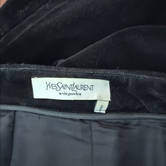 Vintage Yves Saint Laurent Black Velvet Pencil Skirt - Picture 2 of 5